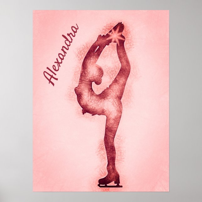 Poster de patinage artistique Crayon Biellmann des (Devant)