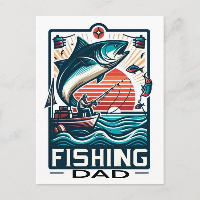 Poster de pêche, carte (Devant)