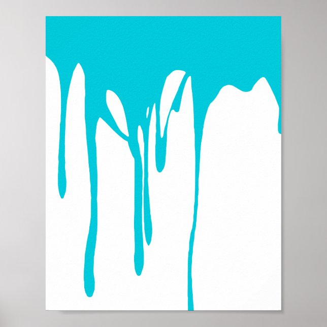 Poster de peinture à goutte bleue (Devant)