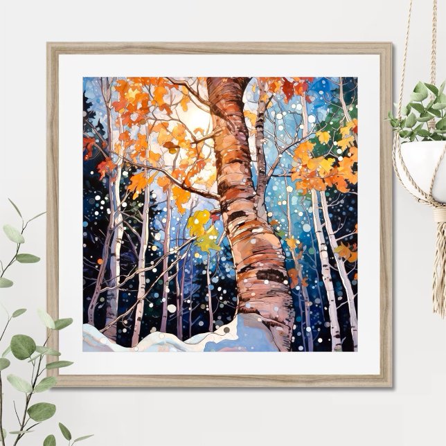 Poster de peinture à l'aquarelle de forêt (Créateur téléchargé)