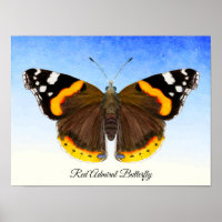 Poster de peinture à l'aquarelle de papillon de l'