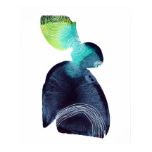 Poster de peinture à l'aquarelle minimaliste Abstr