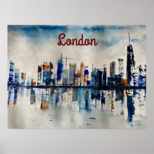 Poster de peinture Abstraite de London City Skylin