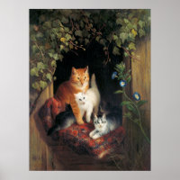 Poster de peinture de chatons vintages