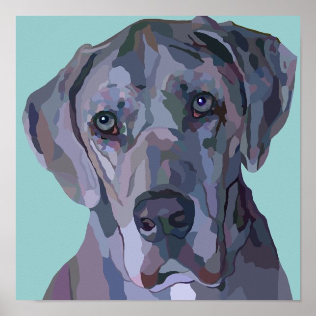 Poster de peinture de Merle en argent Dane Great (Devant)