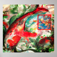 Poster de peinture de poisson Koi Carp