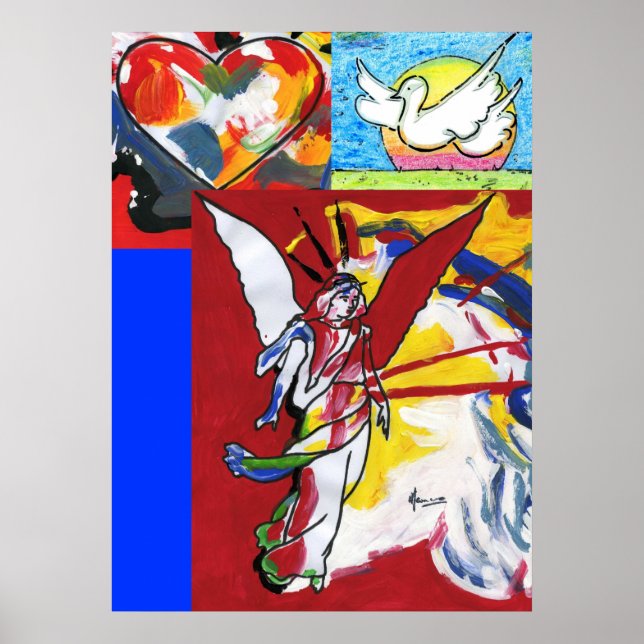 Poster de peinture descendante de Heart Dove & Ang (Devant)