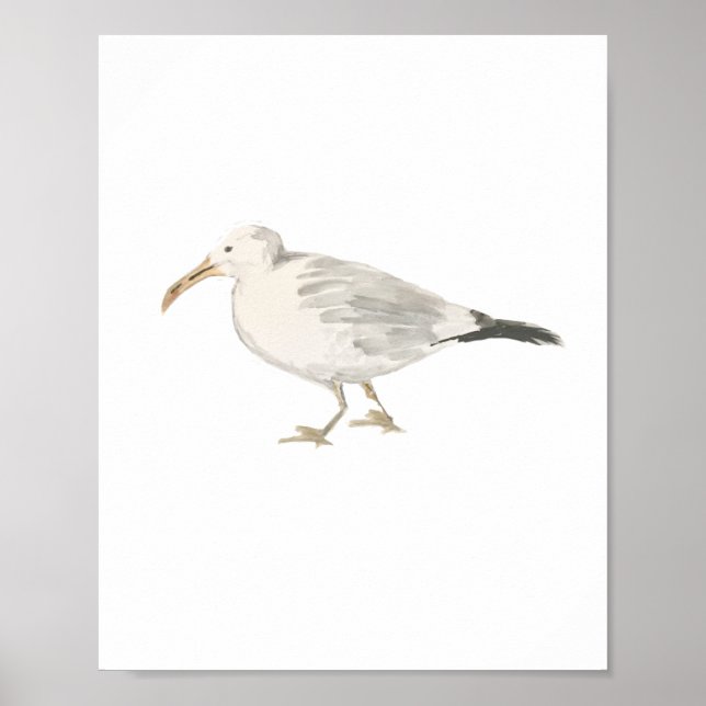 Poster de peinture d'oiseaux de plage Seagull (Devant)