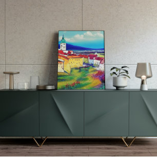 Poster de peinture du château médiéval Nitra