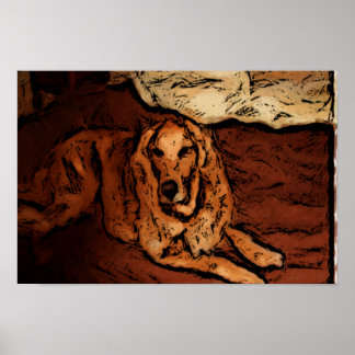 Poster de peinture Golden Retriever