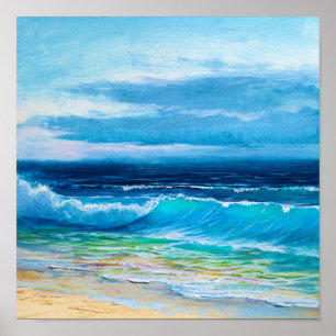 Poster de peinture sur l'océan de la plage