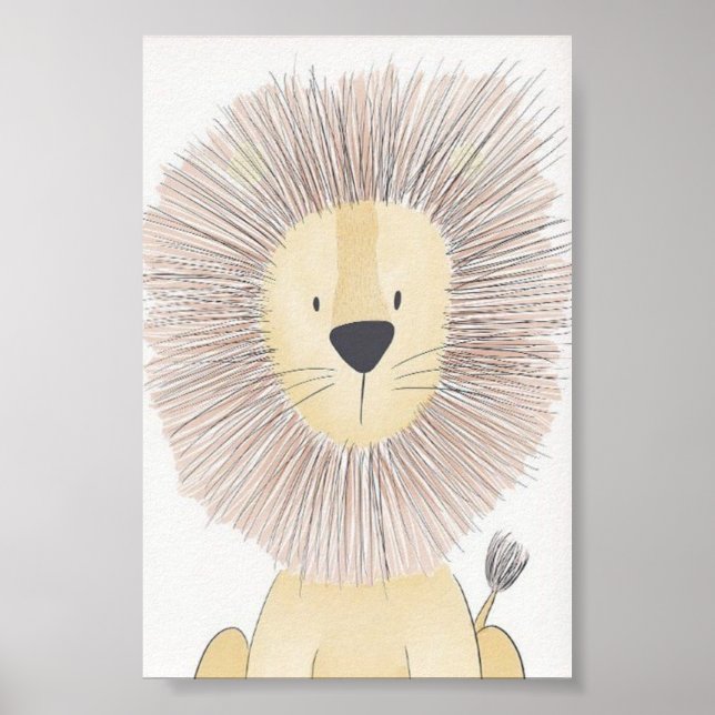Poster de pépinière - Lion (Devant)