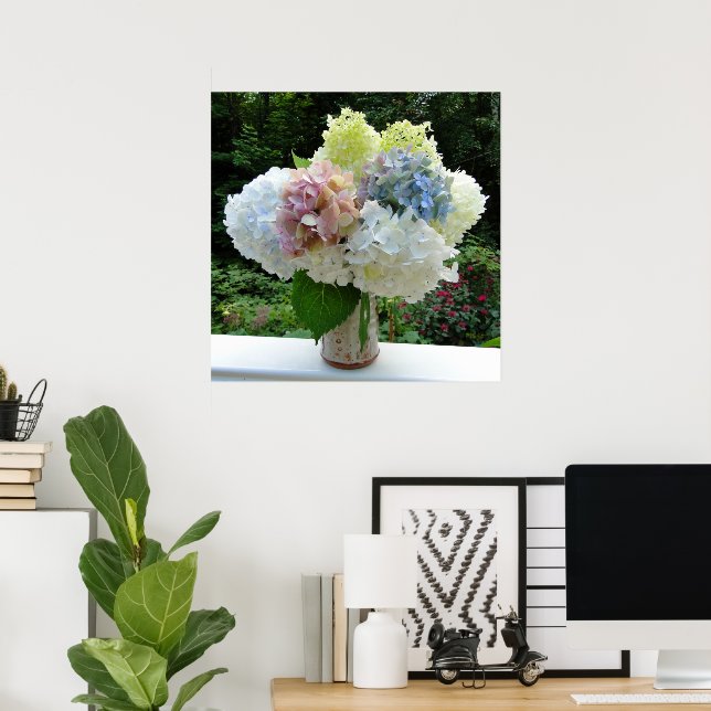 Poster de photo Couper les fleurs d'Hydrangea dans (Bureau à domicile)