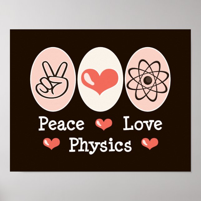 Poster de physique Peace Love (Devant)
