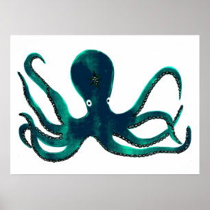 Poster de pieuvre d'Aquamarine