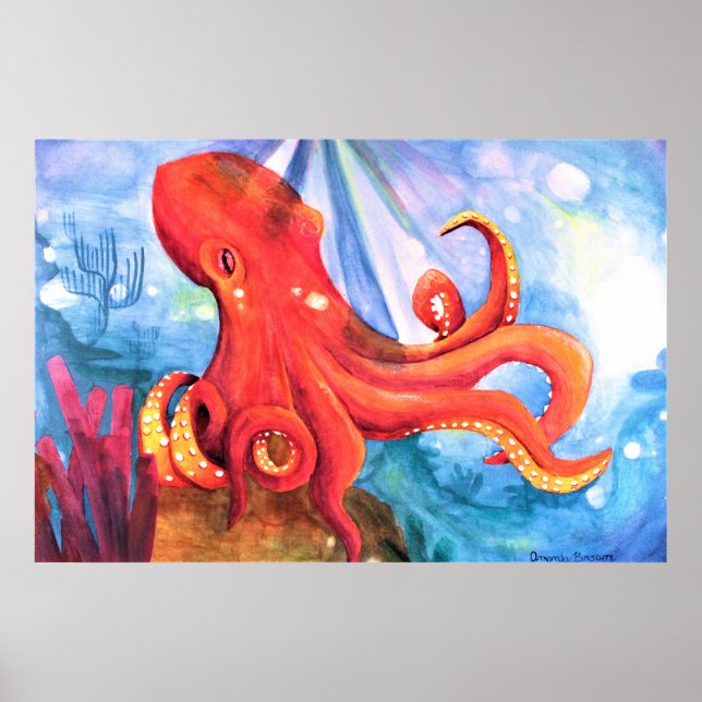 Poster de pieuvre sous la mer (Devant)