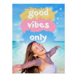 Poster de plage inspirationnel Good Vibes Only