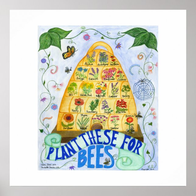 Poster de plantes pour les abeilles (Devant)