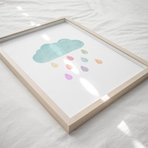 Poster de pluie et nuages pastel
