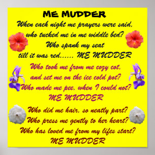 poster de poème ME MUDDER