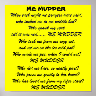 poster de poème ME MUDDER
