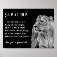 Poster de poésie inspirante à thème Lioness