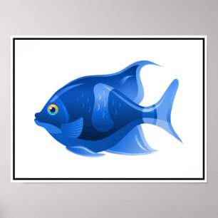 Poster de poisson bleu