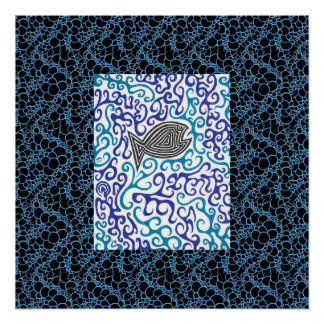 Poster de poisson Blue Swirls