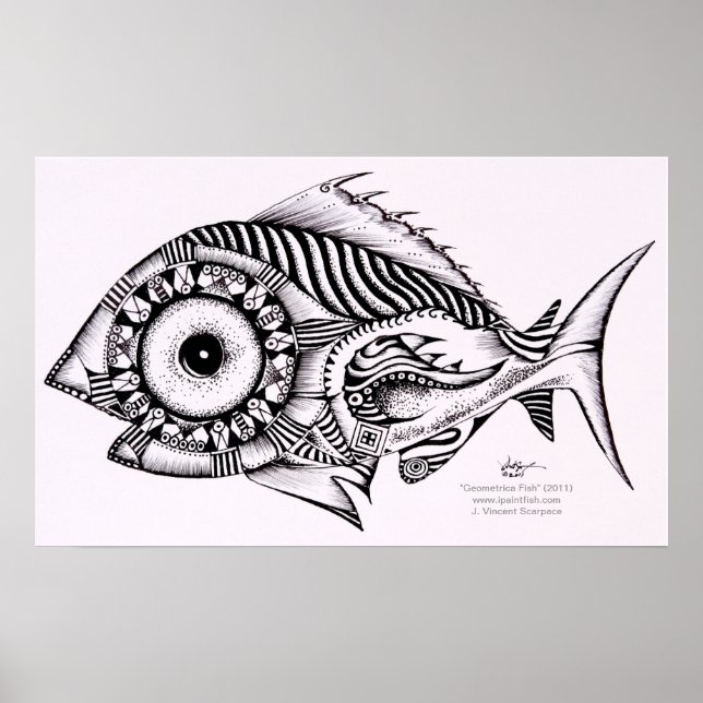 Poster de poisson d'art moderne / Design, Geometri (Devant)
