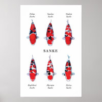 Poster de poisson koi japonais : Sanke