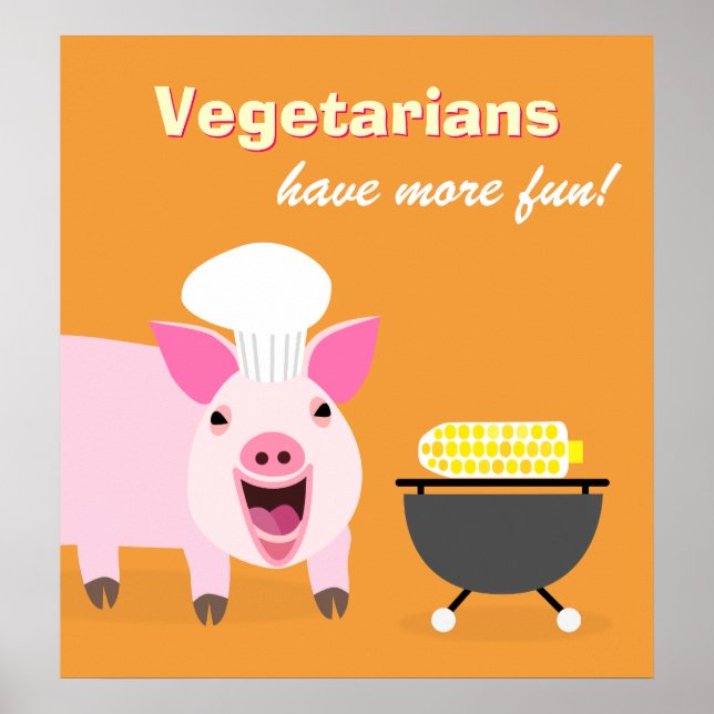 Poster de porc végétarien (Devant)