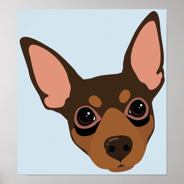Poster de portrait de chien minuscule Pinscher Min (Devant)