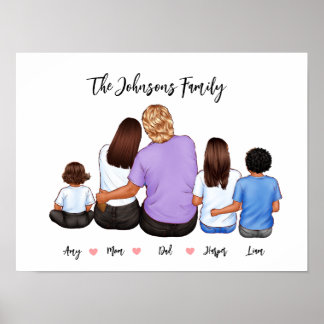 Poster de portrait de famille Customisé personnali