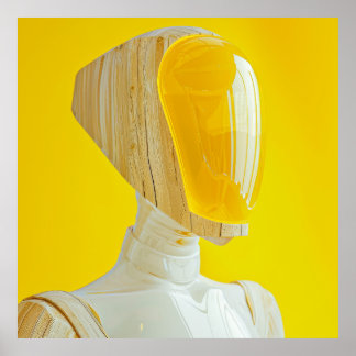 Poster de portrait de femme Abstraite avec peau bl