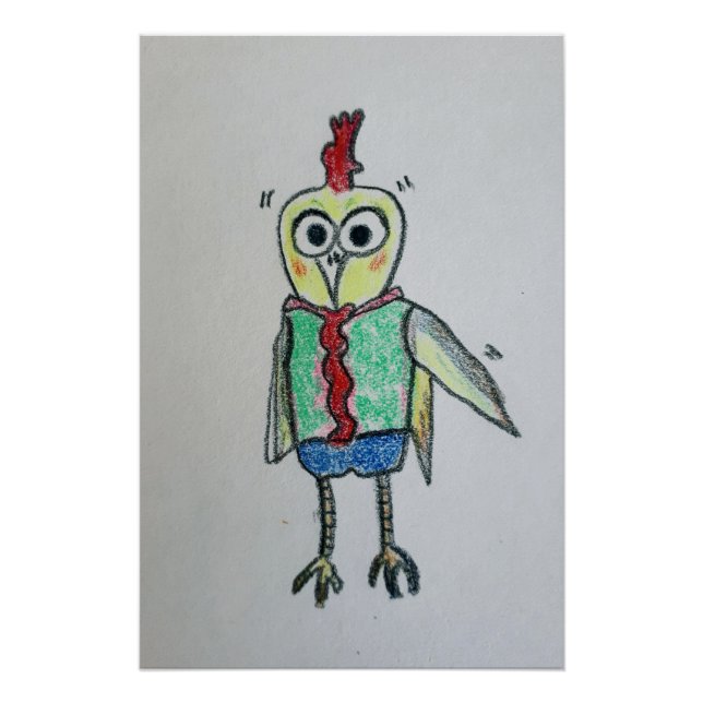 Poster de poulet brillant (Devant)