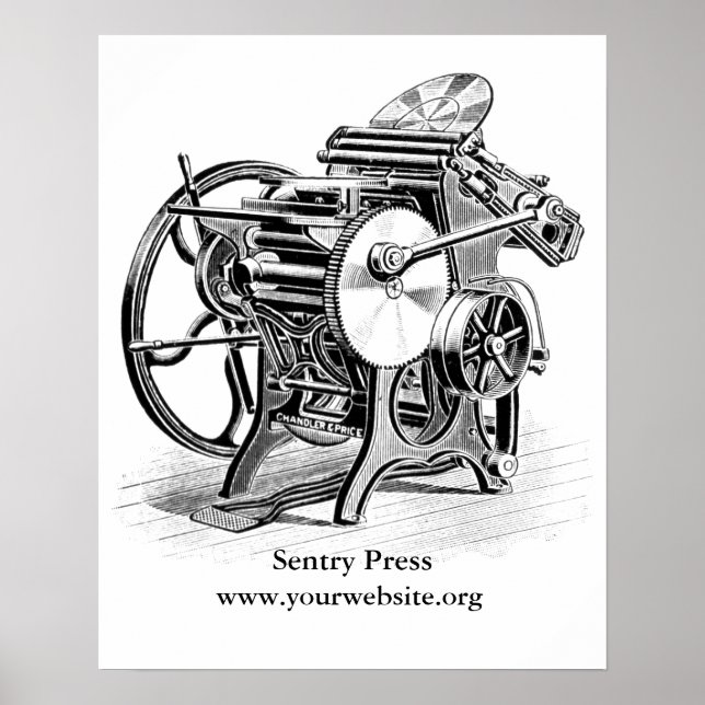 Poster de presse à lettres Chandler et Price (Devant)