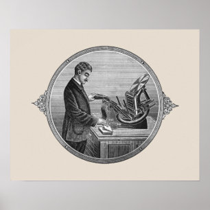 Poster de presse à lettres Vintage Kelsey