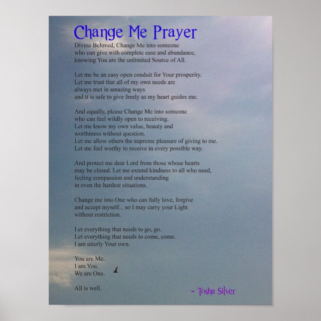 Poster de prière Change Me (Devant)
