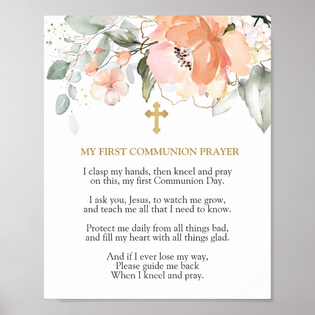 Poster de prière de la première sainte communion d (Devant)
