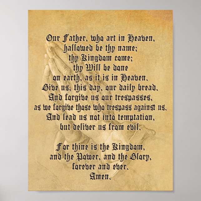 Poster de prière du Seigneur traditionnel (Matte) (Devant)