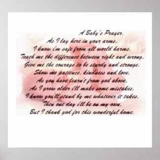 Poster de prière d'un bébé