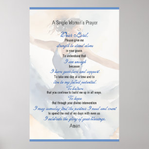Poster de prière d'une seule femme