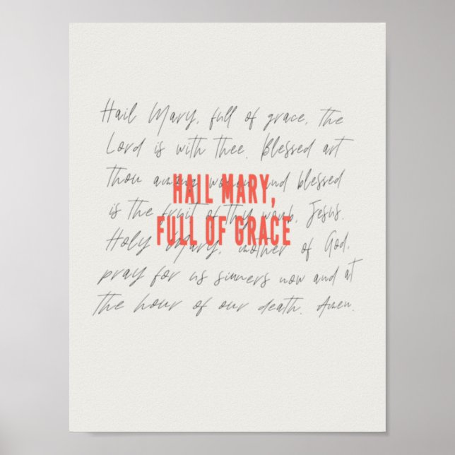 Poster de prière Hail Mary (Devant)