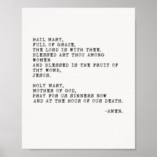 Poster de prière Hail Mary