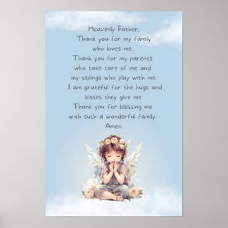 Poster de prière Merci bleu
