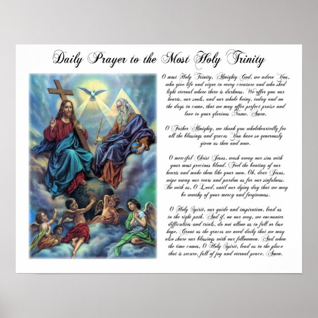 Poster de prière quotidienne de la Très Sainte Tri (Devant)