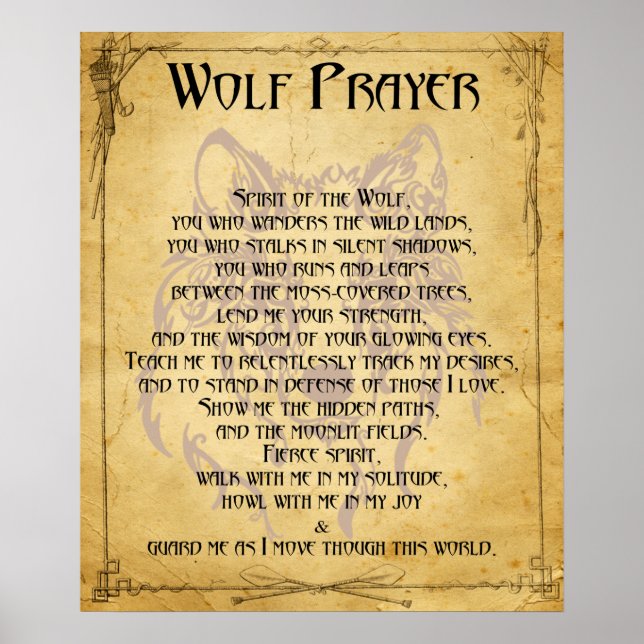 Poster de prière Wolf (Devant)