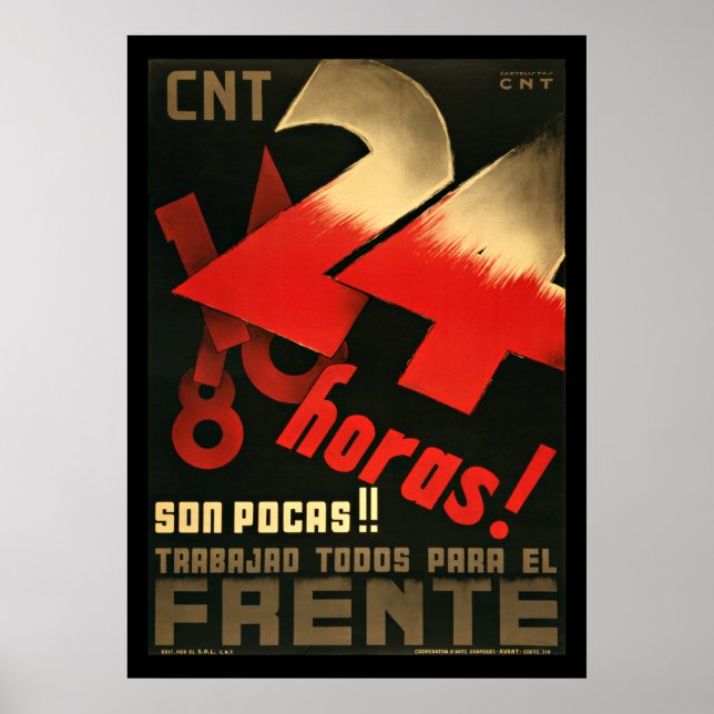 Poster de propagande de 24 heures de la guerre civ (Devant)