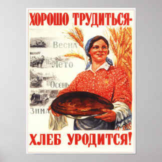 Poster De Propagande Soviétique "Le Bon Blé Entrer
