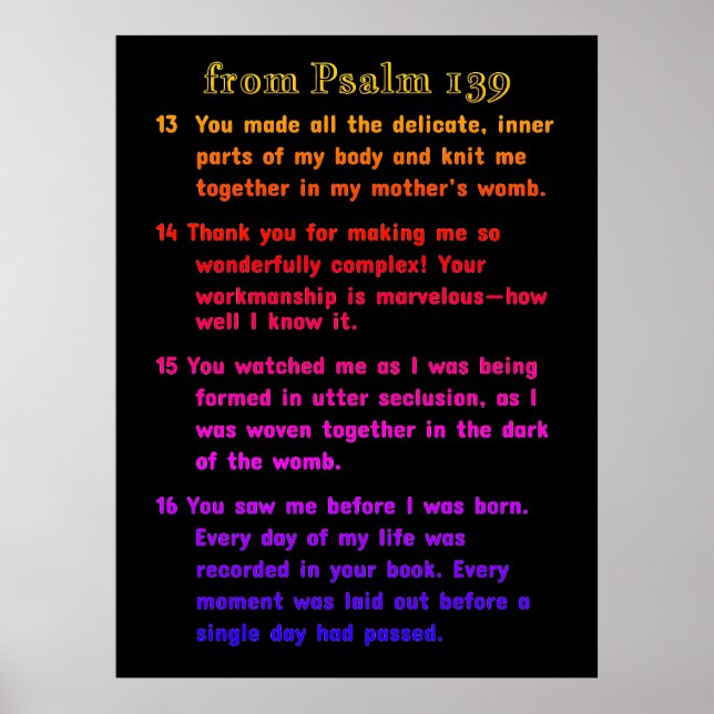 Poster De Psaume 139 (Devant)